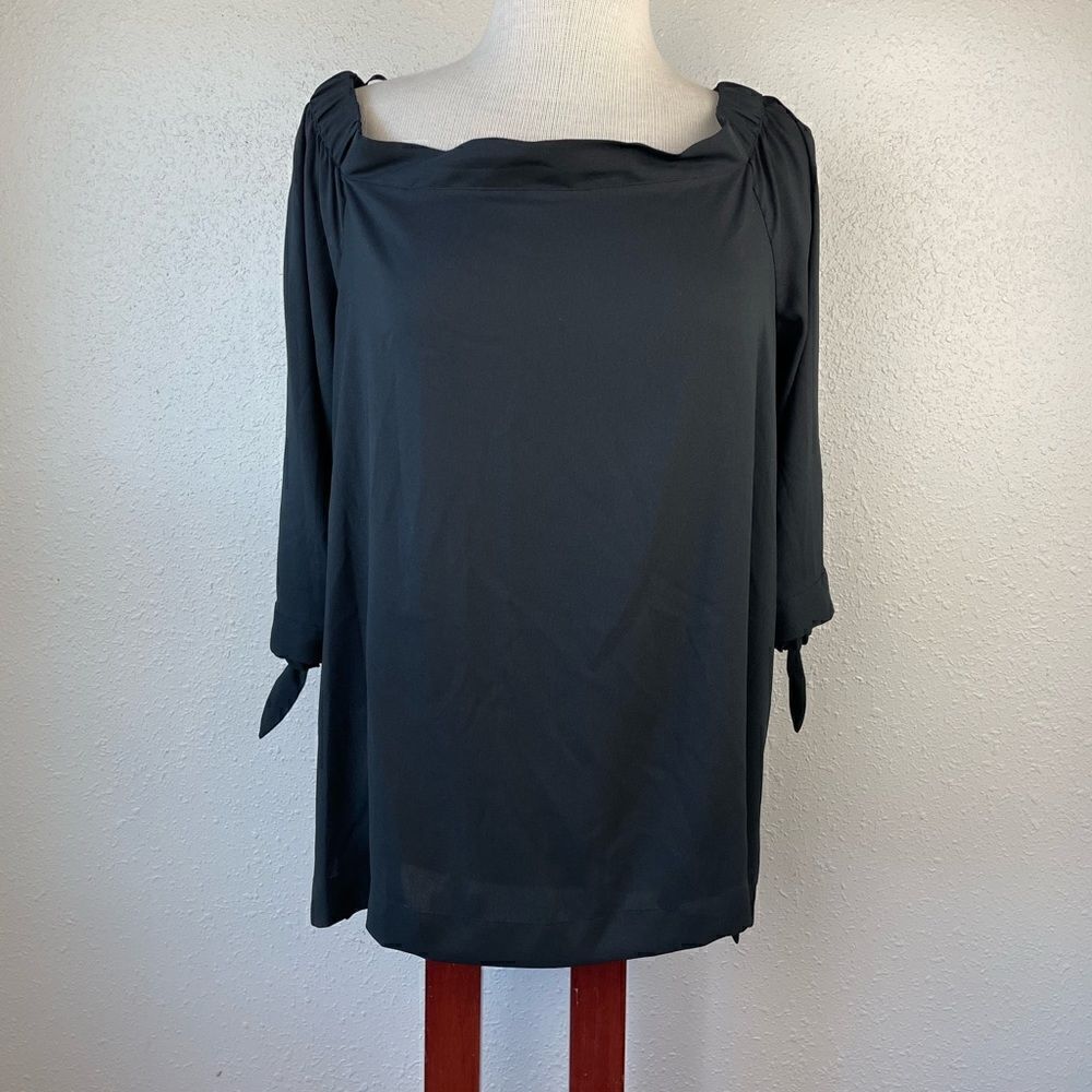 LOFT Black Blouse Top Size L EUC
